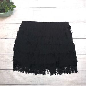Aqua Fringe Mini Skirt